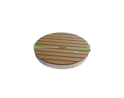 Ducha de piso para jardín redonda diámetro 70 cm con altura ajustable hasta 4 m, base de aluminio y superficie WPC antideslizante resistente al clima miniatura 7