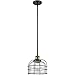 Innovations 201S-BAB-G72-CE-LED Large Bell Cage 1 Light Mini Pendant Part of The Franklin Restoration Collection, Black Antique Brass