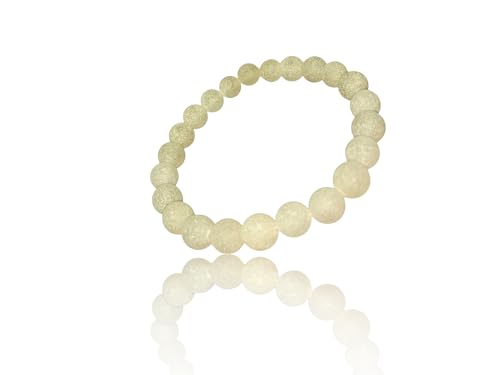 Bracelet extensible en cristal de quartz naturel mat perle brute de pierre originale