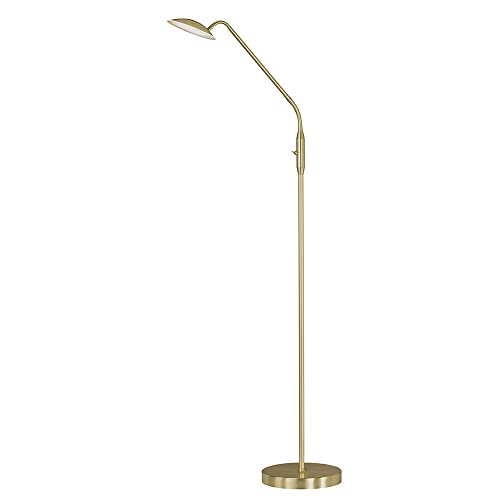 etc-shop Stehlampe dimmbar Vintage Stehleuchten Wohnzimmer Retro LED-Stehlampe dimmbar, messing matt, Gelenke Spot schwenkbar, Metall, 12W 800Lm warmweiß, H 135 cm Cover