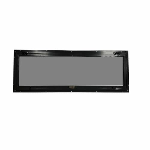 Elusive Wildlife Original Deer Blind Window Metal Frame with Glass Framed Swing Sash Design Weather Protected Hunting Window (36in. x 11.5in. Grey)
