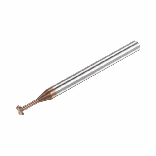 Image of HARFINGTON T Slot End Mill Milling Cutter 4mm Cutting 1mm Depth 4mm Shank Solid Carbide Titanium Coated 4 Flutes for Stainless Steel Alloy