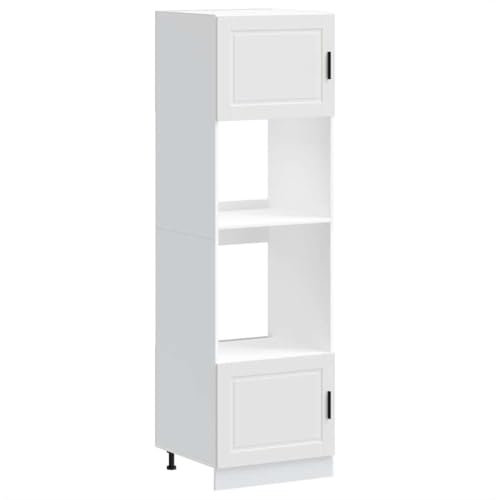 vidaXL Armoires de Four 2 pcs Porto Blanc Bois d'ingénierie, unité de Four, Armoire de Four de...