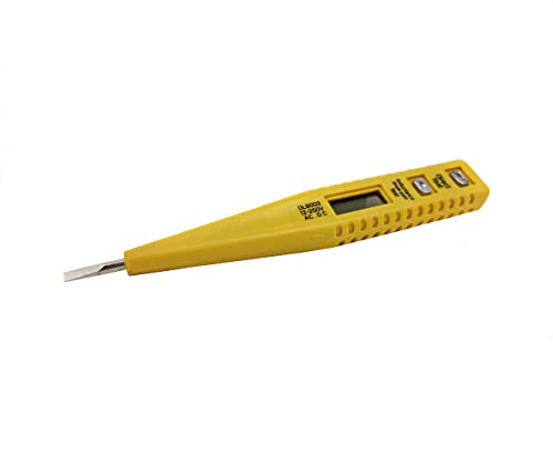 Image of SZONE Digital Voltage Tester LCD Display, Test Voltage: AC /DC 12-250V, Slotted Size: 130mm(Corded Electric, Yellow)
