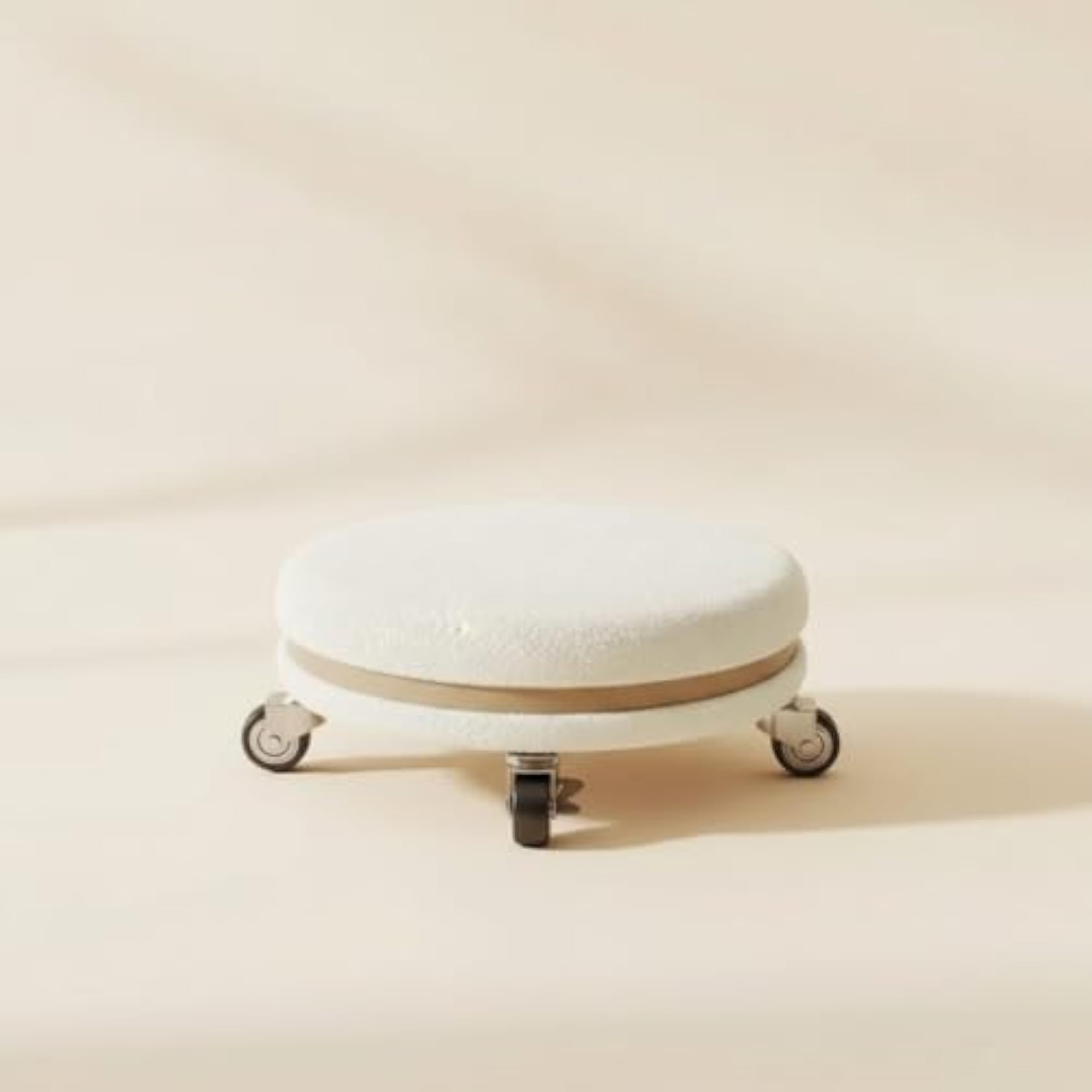 Soft Rolling Stool with Fleece Cover, Washable