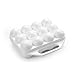 CABLEPELADO - Huevera de plastico para 12 huevos con tapa - caja huevos - cesta transporte - cierre por click - asa transporte - egg box - libre BPA - color blanco