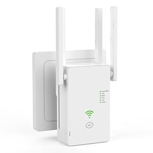 WLAN Verstärker, 1200Mbit/s WLAN Repeater, 5G & 2.4G Dualband Ultraxtender WiFi Verstärker mit LAN anschluss, WPS, Kompatibel mit 99% Standard-WiFi Routern, Deckt bis zu 9200Sq.ft und 35 Geräte