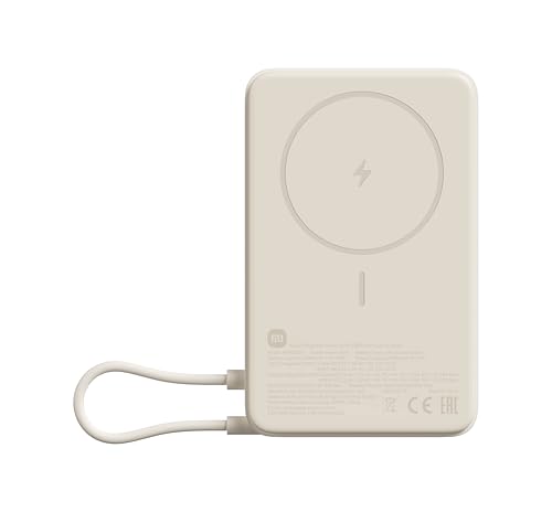 Xiaomi Magnetic Power Bank 10000 evita cortes de energía con su soporte beige