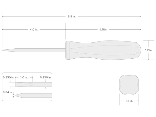 Image of TEKTON 1 /4 Inch Slotted Hard Handle Screwdriver | DSE31250 | Made in USA