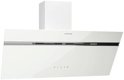 Klarstein Alina Dunstabzugshaube - 80cm Kopffreihaube, 615 m³/h Luftstrom, Touch Control, A Energieeffizienz, LED-Beleuchtung, Umluft & Abluft, Weiß