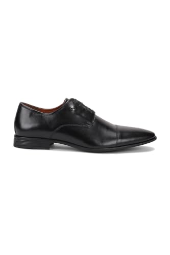 Image of Louis Philippe Men Premium Leather Breathable Lining Material Anti Slip with Heel TPR Sole Formal Derby Shoes