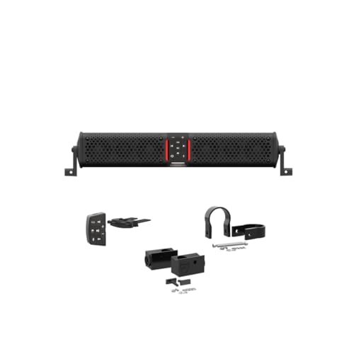 wet sounds STEALTH-XT-6-B Stealth XT 6 Speaker All-in-One Amplified Bluetooth Soundbar with Remote – Black with Slider Brackets and 1.5