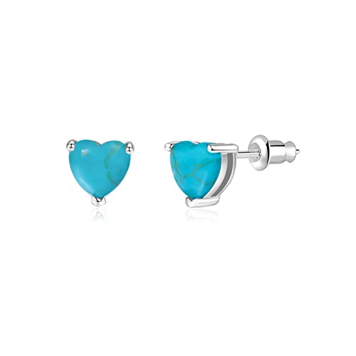 Boucles d'oreilles turquoise en or blanc : l'élégance d'un bijou cœur haut de gamme pour femme