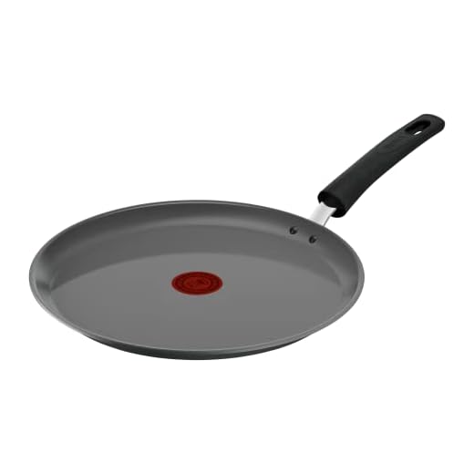 TEFAL Crêpepan, 28 cm, inductiekookpan, keramische coating, milieuvriendelijk, gerecycled, gezond koken, thermo-signaal, gemaakt in Frankrijk, Renew C4253913, grijs