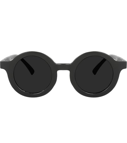 Image of BABY RC BLACK,Round Sunglasses, Black Frame, Retro Style, Tinted Lenses, Unisex Eyewear