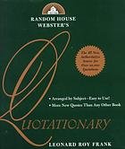 Buy Random House Webster's Quotationary — BookShops.in