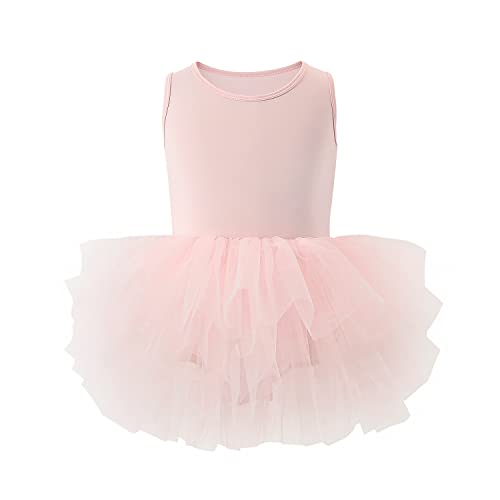 Image of Girls' Camisole Dance Tutu Leotard with Fluffy 4-Layers Ballet Dress for Ballerina (18 Months - 7 Years) | 1-7 Years, Sleeveless Leotard Bodice, Scoop Neckline, One-Piece, Ballet Class, Recitals, Birthday, Holidays, Photos