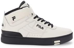 Fila Men's Logo High-Top Sneakers - White Black - Size 9.5