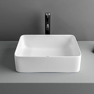 19"x15" Vessel Sink Rectangule Bowl Sinks for Bathrooms White Vessel Sink Above Counter Rectangular Ceramic Vessel Bathroom Sink Porcelain Lavatory Vanity Sink Basin 19×15 Vessel Sink Rectangule Bowl Sinks for Bathrooms White Vessel Sink Above Counter Rectangular Ceramic Vessel Bathroom Sink Porcelain Lavatory Vanity Sink Basin
