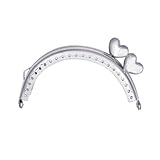 POPETPOP Marco de Bolso en Forma de Corazón Semicircular de 8,5 Cm de Hierro Plata, Resistente al Óxido y Fácil de Usar para Manualidades de Monederos y Bolsos DIY