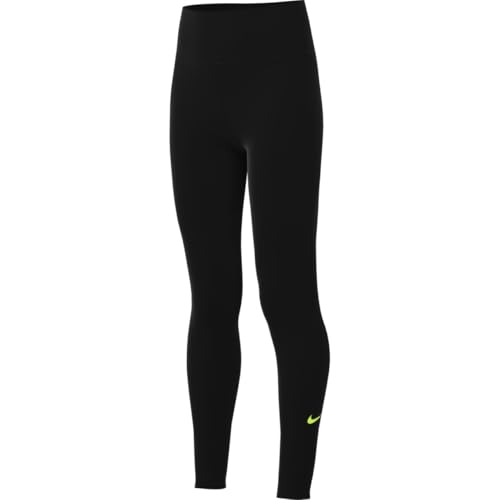 Nike One Dri-Fit FZ5605-011 - Mallas para niños mayores (niñas), color negro y amarillo