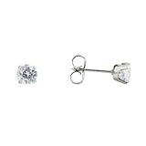 STUDEX Sensitive Cubic Zirconia Stud Earrings 5mm | Hypoallergenic and Nickel Safe for Sensitive Ears | Surgical Stainless Steel Posts | High Fashion Earrings for Women and Men