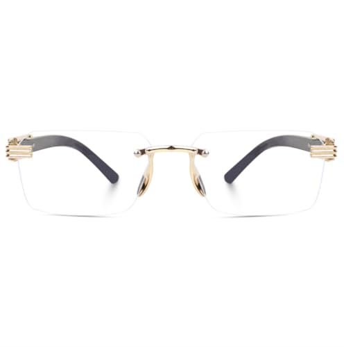 Image of IFLASH Retro Rimless Sunglasses Rectangle Women Men Vintage Frameless Sun Glasses