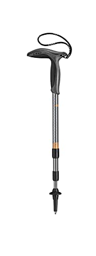 LEKI Super Micro Aluminum Adjustable Lightweight Walking Pole (Single) for Trekking & Hiking - Black-Anthracite-Copper - 90-120 cm