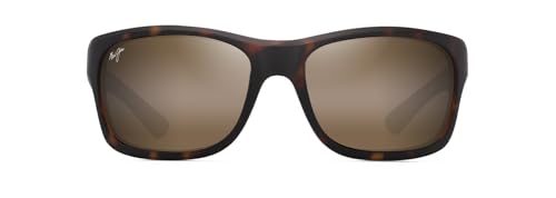 Maui Jim Men's Ano NUI Rectangle Sunglasses, Matte Dark Havana/Hcl Bronze Polarized, Large