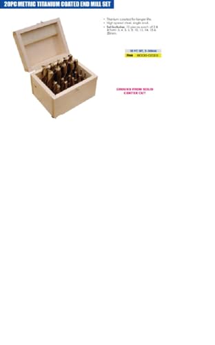 Image of HHIP 8000-0022 20 Piece Metric Titanium Coated End Mill Set