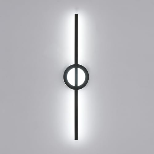 Comely Luce da parete interna a LED, luce da parete a striscia lunga moderna nera 13W, lampada da parete per scala del soggiorno della camera da letto, luce bianca 6500K, 58 * 12 * 5.5CM