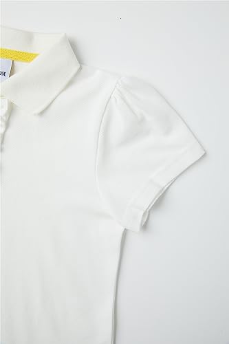Image of Mud Kingdom Girls Short Sleeve Ruffle Pique Polo Uniform Top Stretch Lightweight