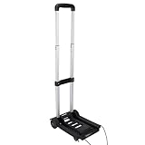 Luqeeg Carretilla de Mano con Capacidad de hasta 90 Kg Carrito para Equipaje Ligero y Plegable Carrito con Ruedas de Aleación de (Manejo telescópico de aleación de Aluminio Negro)