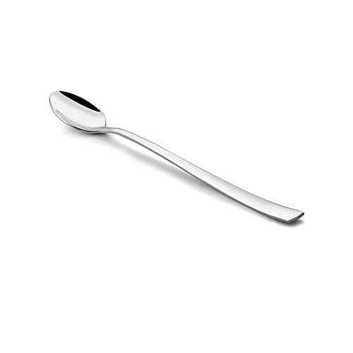 Image of Long Handle Spoon, Long Mixing Stirring Spoon for Iced Tea, Coffee Suitable for Tall Glasses, Cocktail Bar Stainless Steel Long Handle Spoon, Soda Spoon, Milkshake Spoon (2 Pcs IMp Long)