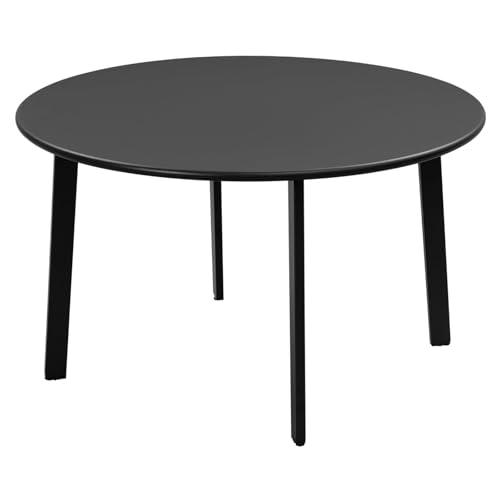 eSituro Table Basse Ronde, Table d'Appoint pour l'Intérieur, l'Extérieur, Salon, Balcon, Terrasse, Jardin, en Métal, Ø70xH40 cm, Noir