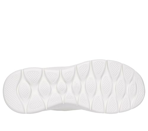 Skechers Femme Go Walk Flex Carla Slip-In ENTRAINEUSE, Off White Textile/Purple Trim, 42 EU