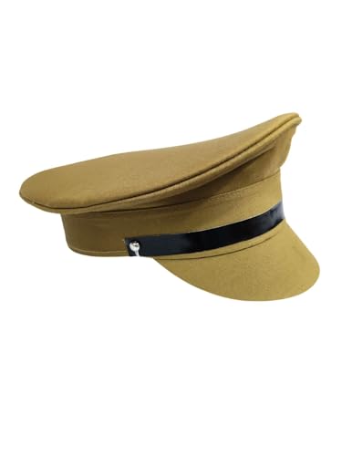 Image of BookMyCostume Police Inspector Commissioner Khakhi Cap for Boys and Men Adults Brown