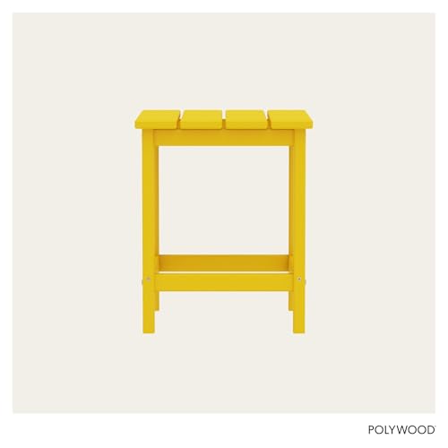 Image of POLYWOOD ECT18LE Long Island 18 inch Side Table, Lemon