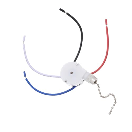 MOBUTOFU Interruttore a Corda per Ventilatore da Soffitto 3 Velocità 4 Fili in Plastico e Metallo, Facile da Installare per Decorazione Casa e Sostituzione Rapida