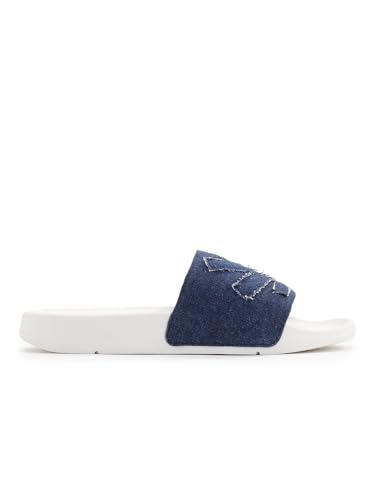 Image of WROGN Men's Anti-slip Sliders | Embossed Logo Strap | Textured Footbed