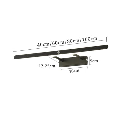 Apliques de pared baño LED de 40cm negro con interruptor y luz cálida para espejo 3
