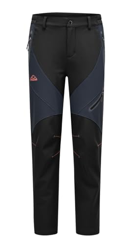 Rdruko Skihose Damen Wasserdicht Winterhose Gefüttert Warme Softshellhose Winter Outdoorhose Winddicht Thermohose für Outdoor-Aktivitäten (Schwarz, M)