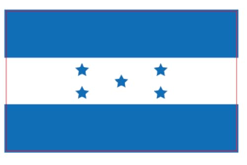 Image of Set of 5 National Flag Themed Sticker Decal of Flag, Country Map, Circular Shape, Heart Shape and with USA Flag for Car, Phone, Laptop, Mug, Bottle, Textbooks (Honduras)