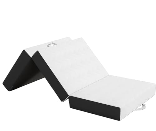 Comoda portabilità: questo materasso pieghevole è leggero e compatto, il che lo rende facile da trasportare per campeggio, pigiama party o come materasso portatile per gli ospiti. Progettato per il comfort, fornisce un'accogliente superficie per dormire che si adatta a varie impostazioni, garantendo un'esperienza riposante ovunque tu vada. Perfetto per uso domestico o esterno.