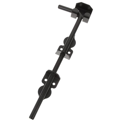 ​​UKCOCO Loquet de Sol Robuste: En Fer Noir 12 Pouces, Épais et Sécurité Renforcée - pour Portails, Portes, Vinyle, Clôtures, Abris et Usage...