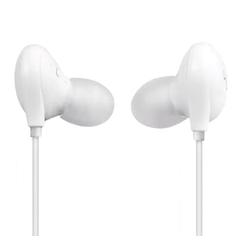 Image of vivo Xe710 Wired Type C Earphones with Mic for Clear Calling, Powerful Audio,1.25M Cable (White, in The Ear) - in Ear