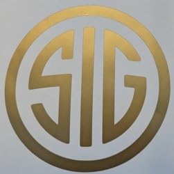 Image of SIG Decal - (Gold Color, 4 X 4) - Vinyl Car Bumper Sticker, Gun, Truck, Window, Motorcycle, Helmet, Bumper, Laptop