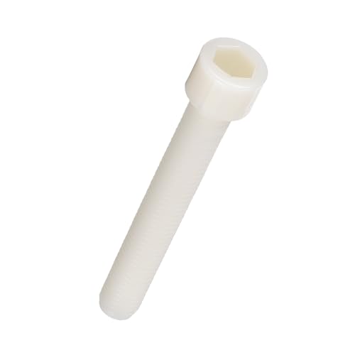 Image of 5pcs Socket Head Cap Screws - [M12-1.75 x 80mm] Nylon Hexagon Socket Head Cap Screw Plastic Allen Bolts for Device Fixing Mould Manufacturing Use, White