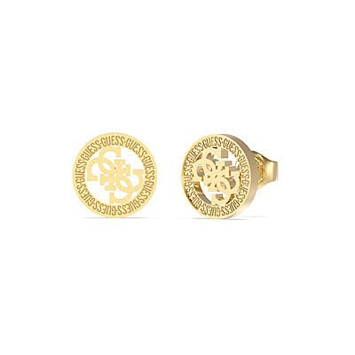 GUESS Pendientes para hombre de Guess de la colección 4G Icon. Pendientes fabricados en oro de 11 mm. Referencia: JUME02119JWYGT-U.