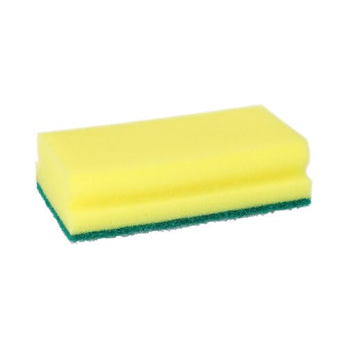 42 estropajos Jumbo rectangular 4,1 cm x 14,8 cm x 8,5 cm amarillo/verde con asa, rascadores